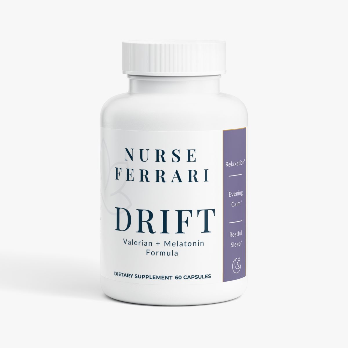 Drift valerian + melatonin sleep supplement bottle