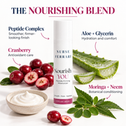 Nourish YOU peptide cranberry aloe glycerin moringa and neem ingredients