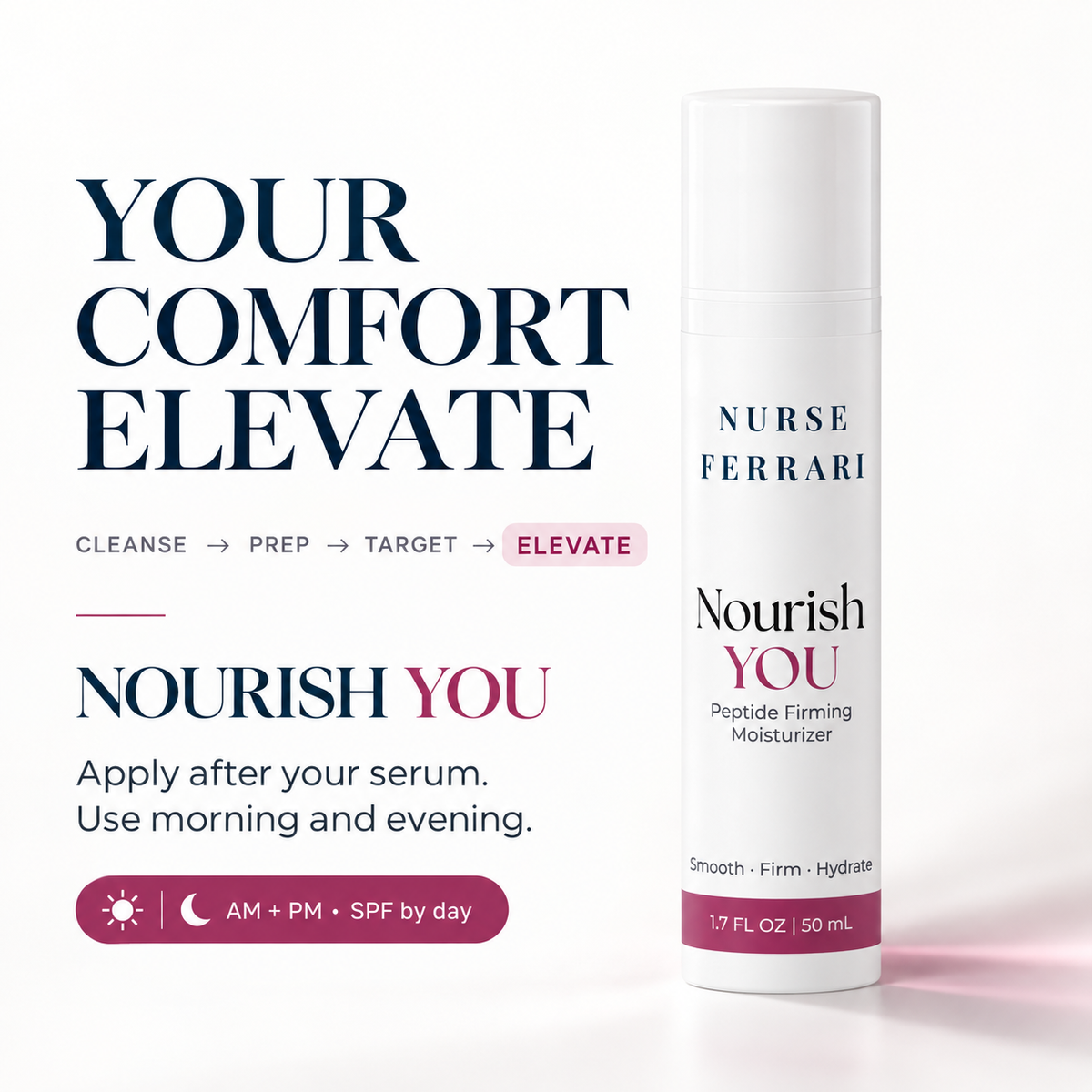 Nourish YOU Elevate moisturizer routine placement for morning and evening