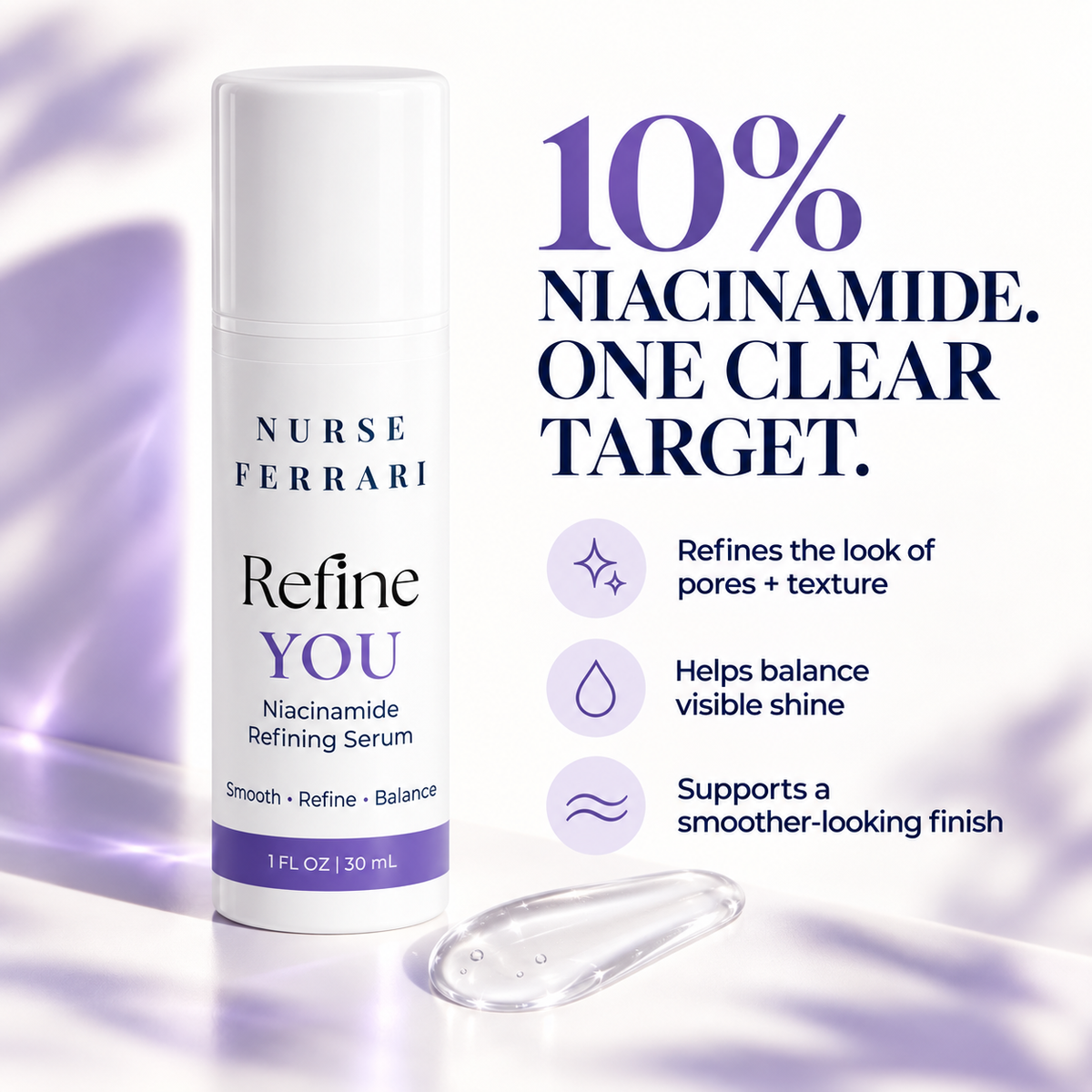 Refine YOU 10 percent niacinamide pore texture and shine benefits