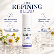 Refine YOU niacinamide hyaluronic acid chamomile allantoin and glycerin ingredients